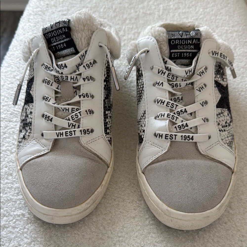 Vintage Havana White and Gray High-Top Sneakers